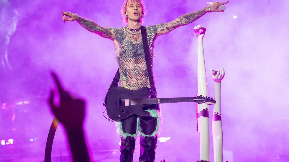 Machine Gun Kelly har turnerat i Europa sedan juni. Arkivbild.