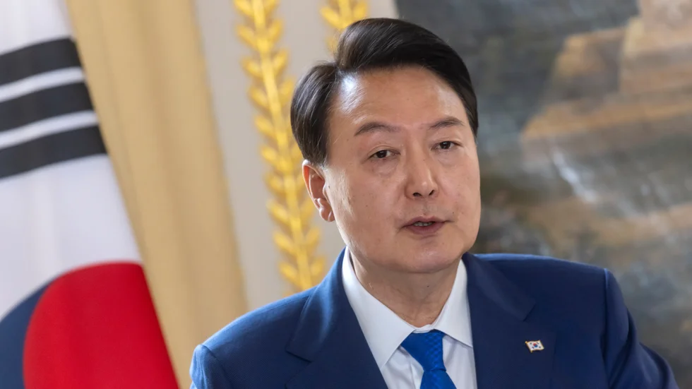 Sydkoreas president Yoon Suk Yeol närvarar vid Natotoppmötet i Vilnius.