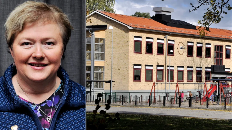 Christina Williamsson Liw (M), barn och utbildningsnämndens ordförande, vill bygga bort barackerna som nu stöttar trångbodda skolor som Olandsskolan i Alunda till exempel.