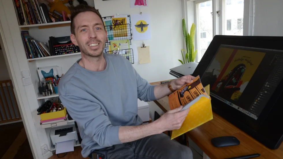 Lekfull berättare. I illustratören Ola Belins barnbok får läsaren hoppa runt och välja sin egen historia. Med hela kroppen ska det gå att göra samma sak vid boksläppet på Stora torget den 13 maj.