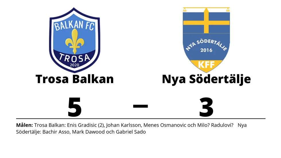 Trosa Balkan FC vann mot Nya Södertälje KFF