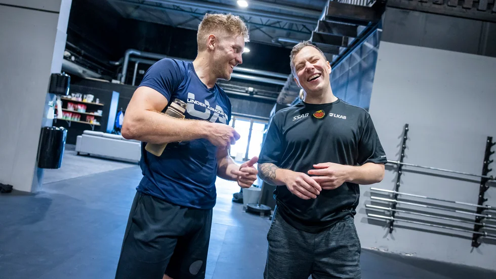 "Jag tog en pappavila bara", säger Erik Gustafsson – som stod över Luleå Hockeys sista träning innan mötet med Skellefteå.