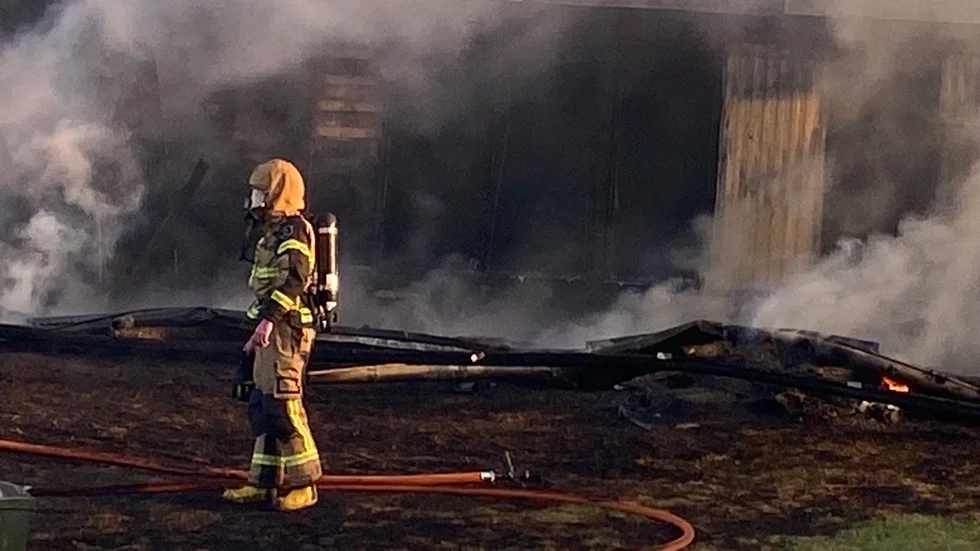 Från branden i maj på Sandtagets förskola i Åtvidaberg som bedöms som en anlagd brand. 