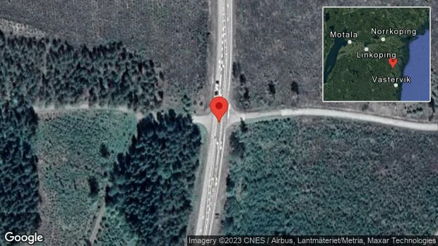 En personbil i trafikolycka