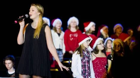 Emma Westbom sjöng med den äran under julkonserten i Boden arena.Foto: Eva Sjögreen