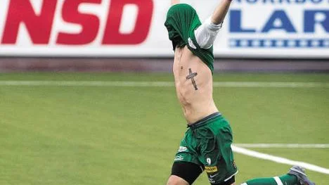 Bodens Mattias Bergdahl gjorde enda målet i träningsmatchen mot Ersboda.