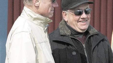 Två storheter. Stig Lindmark, till höger, tillsammans med Stig H Johansson.