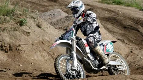14-årige Markus Omnell från Luleå vann MX2 ungdom i Nordcupens deltävling i Kiruna.