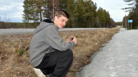 Här i diket, mittemot Stämsjön, fotograferade Jakob Josefsson bävern. FOTO: K-L Sundqvist