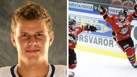 Niklas Olausson och  Pär Arlbrandt jublar efter 1-1-målet. Till slut vann Luleå mot Färjestad med 3-2 och går till serieuppehåll som klar serieledare.