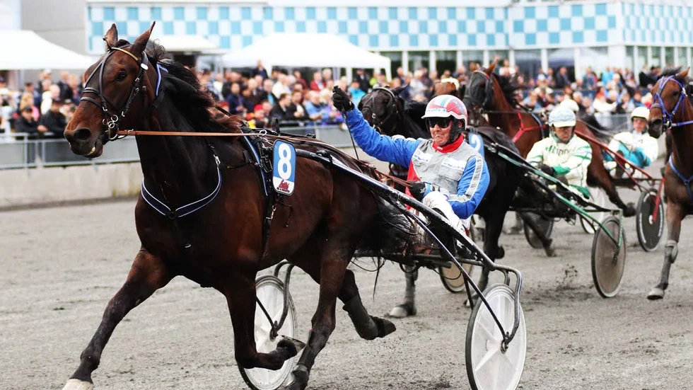 Roger Nilsson vinner V4-2 med Overlord Broline.