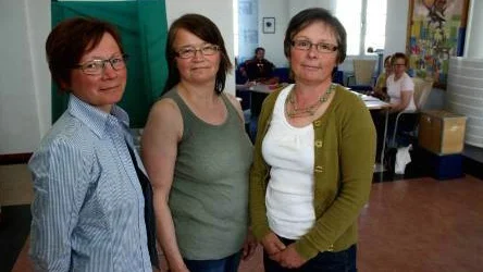 Lillemor Baer, Marie-Louise Allas och Christina Niia utnyttjade sin möjlighet att rösta vid vallokalen vid Sametingets kansli i Kiruna i går. De anser dock att Sametinget måste få verkliga maktbefogenheter.                                                                                                                                                                                                                                                                                                                                                    FOTO: HANS STERNLUND