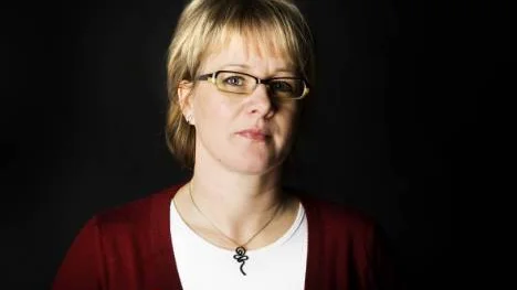 Maria Stenberg valdes till ny LO-ordförande på årsmötet i Arvidsjaur. "Jag är alldeles omtumlad. Det breda stödet för mig gör mig jätteglad", säger hon.FOTO: Pia Hanzi