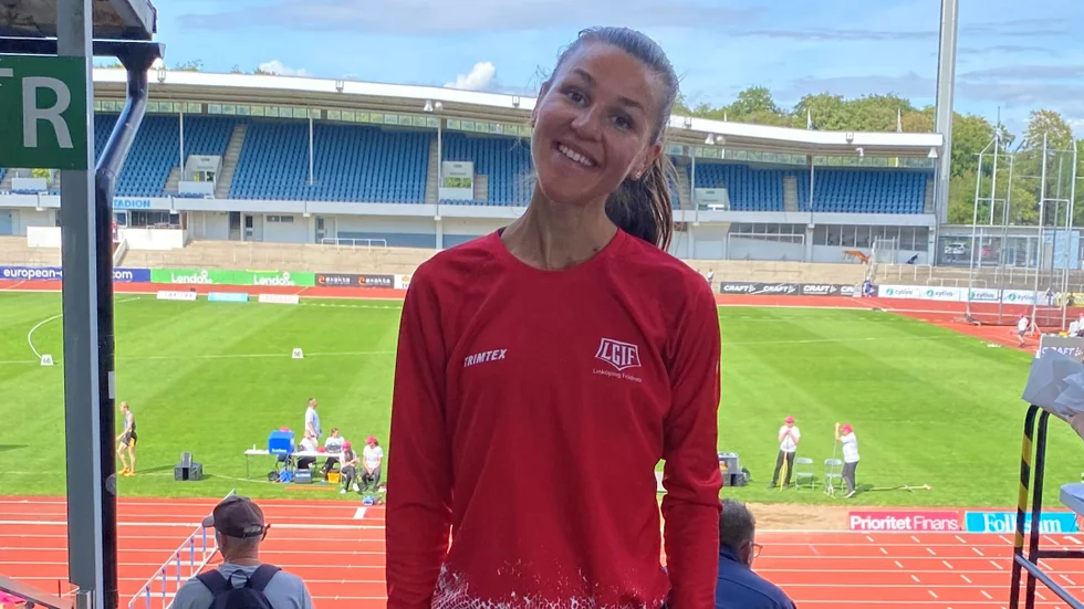 Carolina Johnson på klassiska Malmö Stadium.