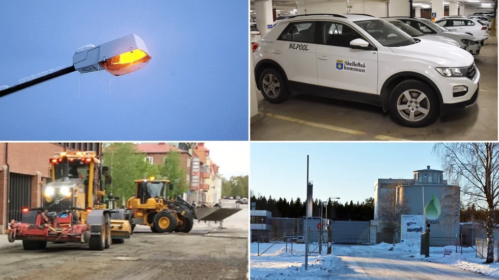 Verksamheter som fick mindre pengar än önskat; belysning, fordon, gator, reningsverk.