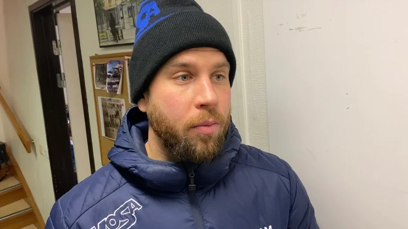 Jonas Enander, IFK Motalas anfallare, var nöjd efter segern med 7-3 mot Rättvik.
