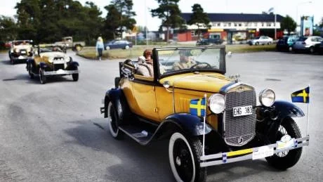 A- Ford.  Över 50 fina sådana från åren 1928 till 1931 kom från fastlandet till Gotland och årsmöte i Svenska A-Fordföreningen.