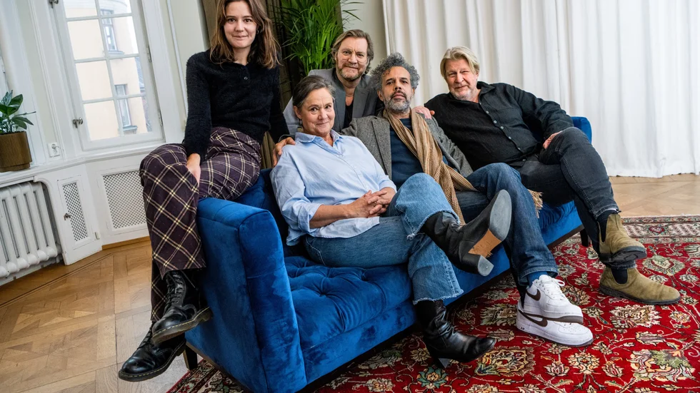 Regissören Mikael Marcimain samt skådespelarna Asta Kamma August, Magnus Krepper, Pernilla August och Rolf Lassgård när "Händelser vid vatten" presenterades. Arkivbild.