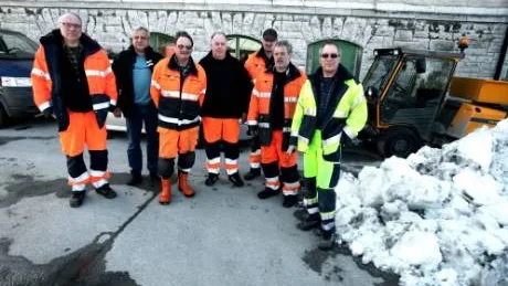 röjare. Göran Nilsson, Sune Melander, Bosse Lindgren, Ronny Mattsson, Leif Lilja, Bengt Falk och Inge Högberg prisas för sina insatser under den snörikaste vintern i mannaminne.