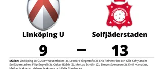 Linköping U föll med 9-13 mot Solfjäderstaden