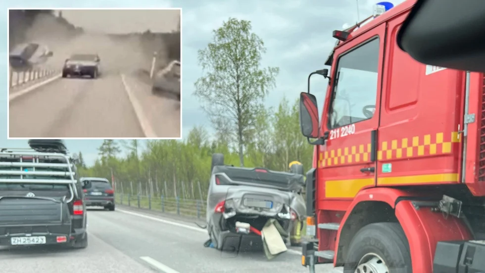 Bilden är ett montage med bilder från trafikolyckan.