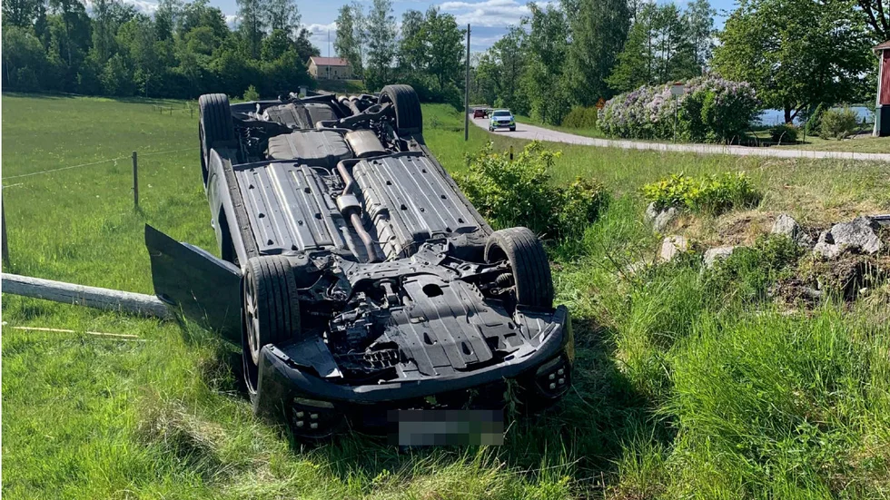 Den 44-åriga kvinnan körde av länsväg 731. (Bilden är hämtad ur förundersökningen.) 