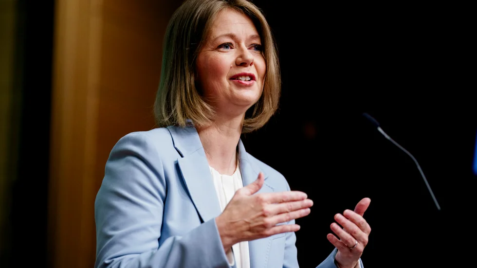 Norges Bank, med centralbankschefen Ida Wolden Bache, presenterar räntebesked. Arkivbild