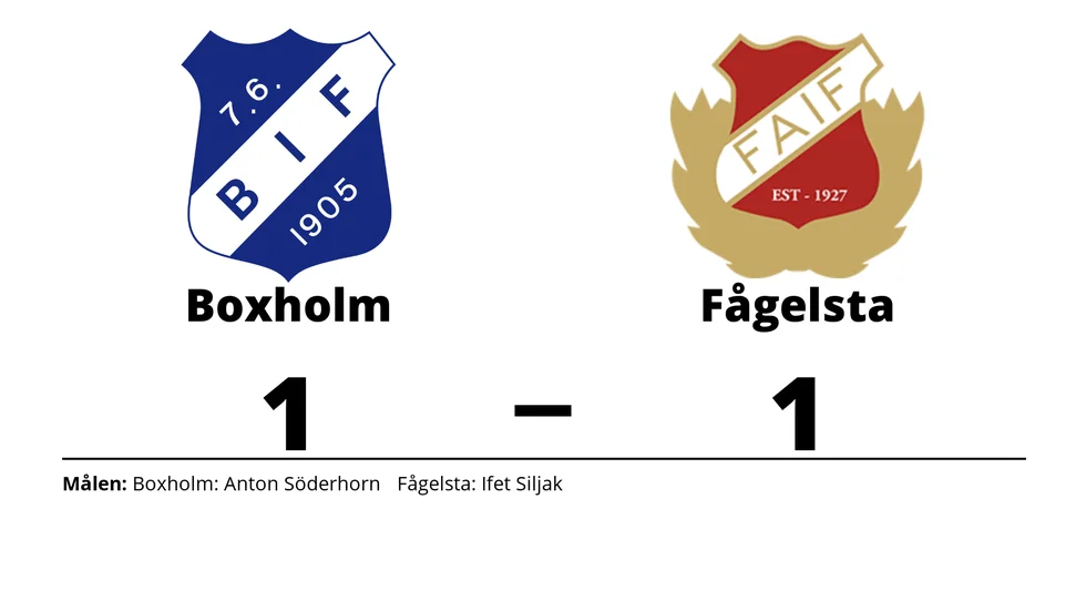 Boxholms IF B spelade lika mot Fågelsta AIF