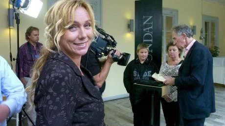 Anne Lundberg vid inspelningen av Antikrundan i Söderköping i början av september förra året.                                                                            Foto: Titti Olovsson