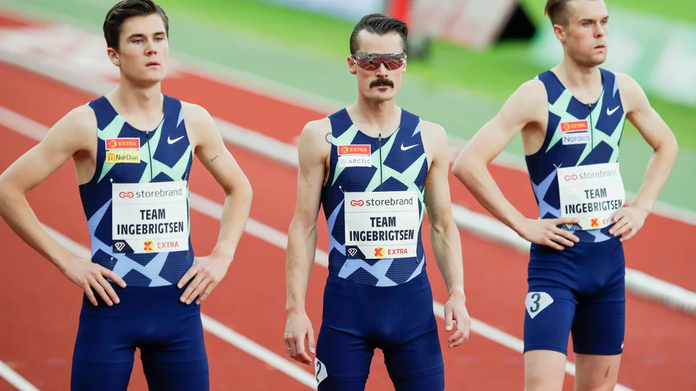 Jakob Ingebrigtsen, Henrik Ingebrigtsen och Filip Ingebrigtsen. Arkivbild.