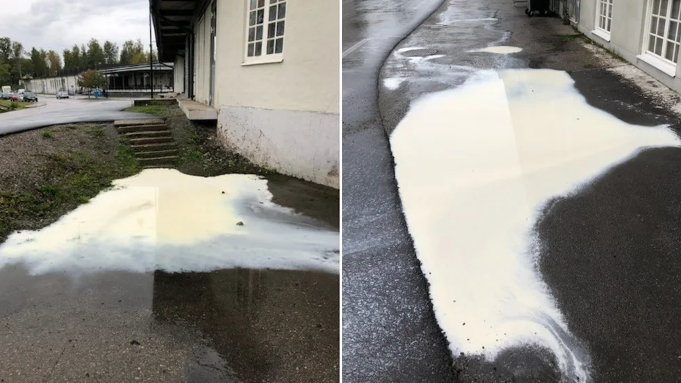 Nästan 900 liter mjölk rann ut efter torsdagsmorgonens sabotage.