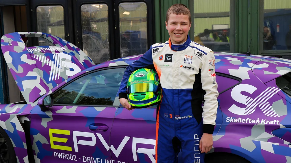 Linus Granfors var både glad och nöjd med att ha fått chansen att testa den nya STCC-bilen.
