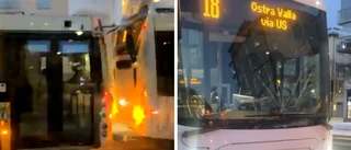 Flera bussar krockade i halkan i Linköping: "Haft stora problem"