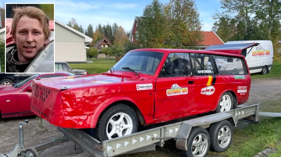 Marcus Nyström har blivit av med sex bilar på sju tävlingar i sommar. Återstår att se om hans Volvo 245 får följa med hem från Karlstad efter helgens tävling. 