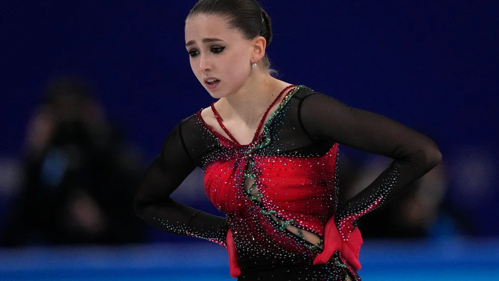 Kamila Valieva under OS i Peking. Arkivbild.