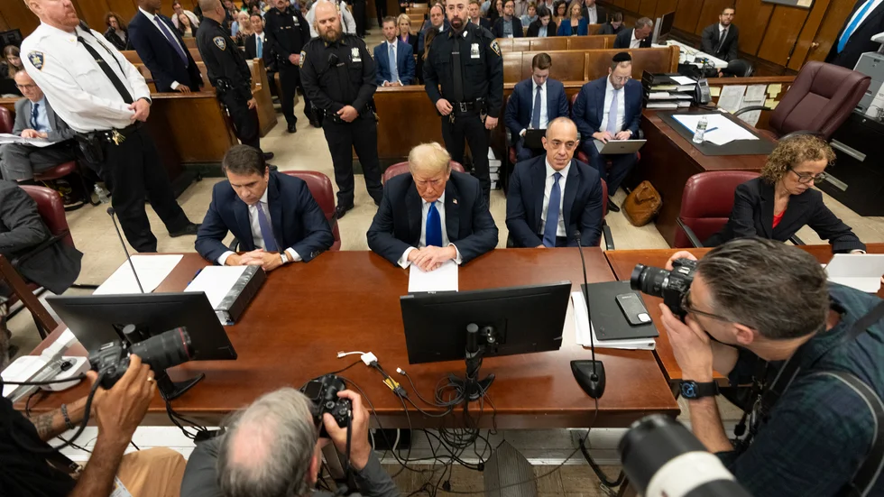 Skyldig. USA:s tidigare president Donald Trump döms på samtliga åtalspunkter för brott i samband med valrörelsen 2016. 