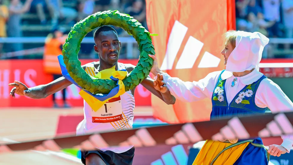 Fredrick Kibii, Kenya, vinner Stockholm Marathon.