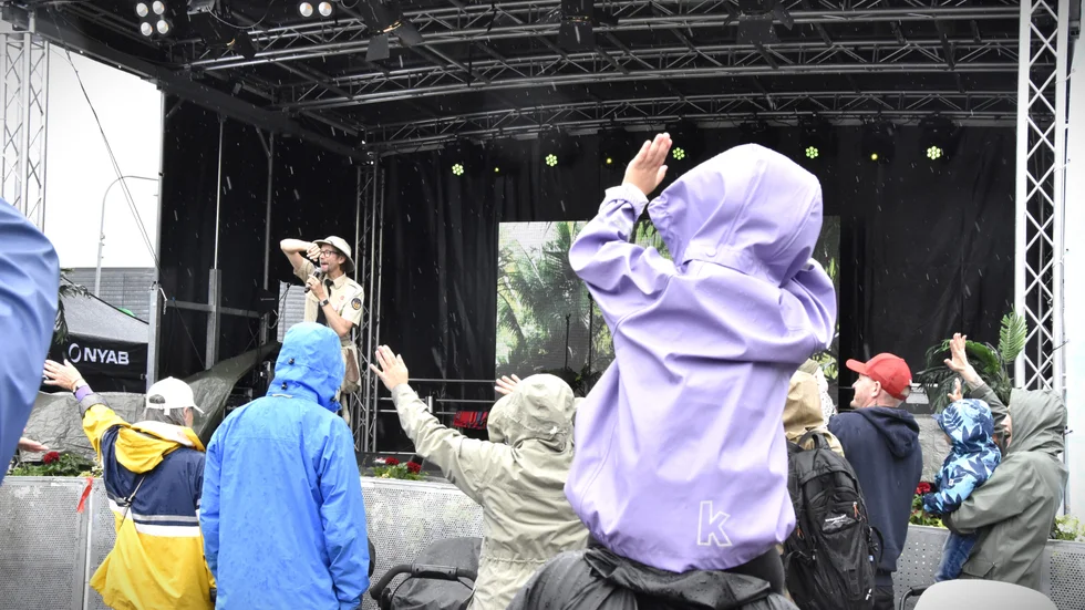 Arne alligator och djungeltrumman fick publiken att sätta händerna i luften.
