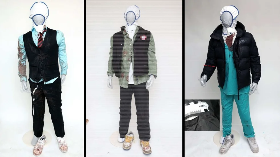 Finklädda till studentmaskeraden som slutade med ett blodigt knivangrepp. De tre männen i 20-årsåldern utsattes för ett omfattande knivvåld natten mot den 5 mars i centrala Skellefteå. Polisens tekniker nyttjade ”skyltdockor” för att visa exakt hur männen var klädda, illustrera skadebilden och att det handlade om ett blodigt våld.