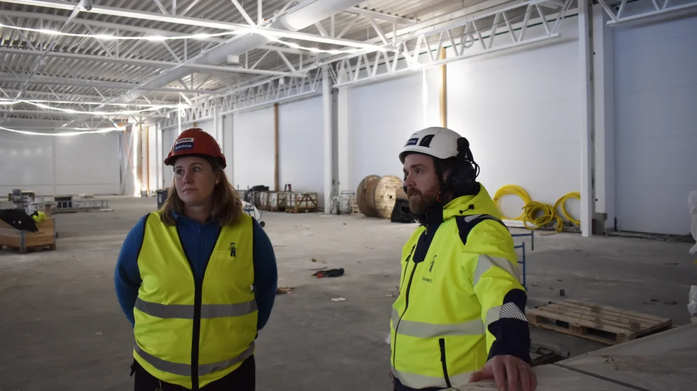 Varuhuschef Frida Holmgren och platschef Daniel Engman. 