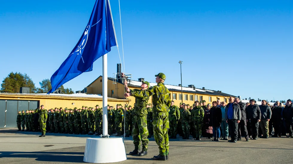 På måndagen klockan 13 hölls en ceremoni på F 21 för att uppmärksamma det svenska Natointrädet.