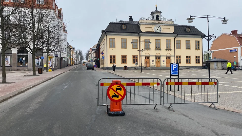 Storgatan stängdes av på torsdagen.