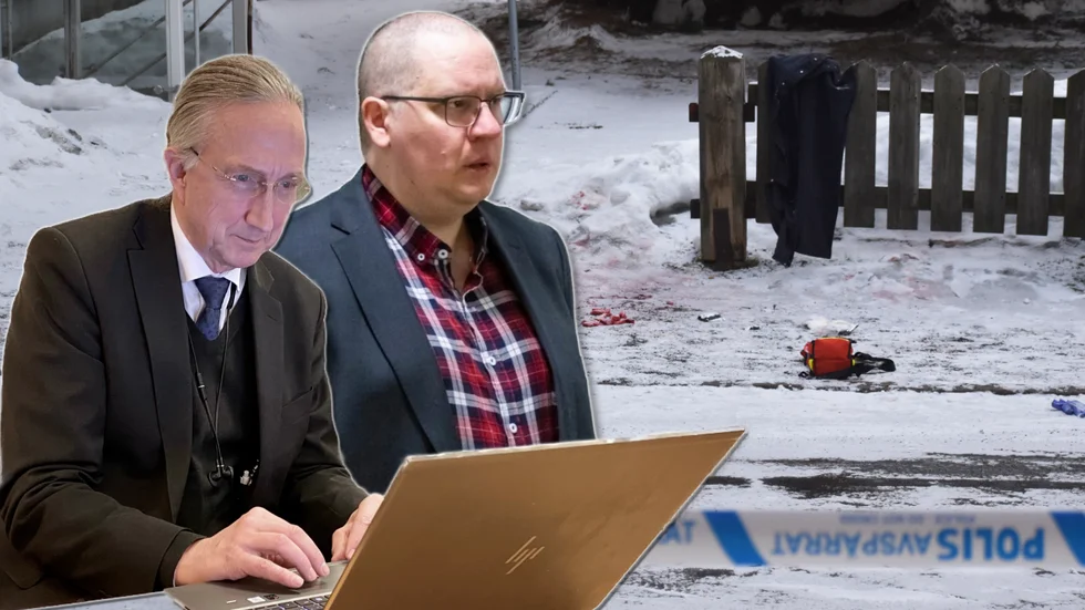 Tre fall av mordförsök eller självförsvar? Advokat Mikael Stenman (till vänster) och åklagare Jonas Fjellström möttes på torsdagen i omhäktningsförhandlingen mot den 18-åring som misstänks ha försökt mörda tre yngre män natten mot den 5 mars i centrala Skellefteå. Åklagaren fick ytterligare fyra veckor för att bli klar med förundersökningen.