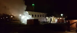 Anlagd brand vid moské