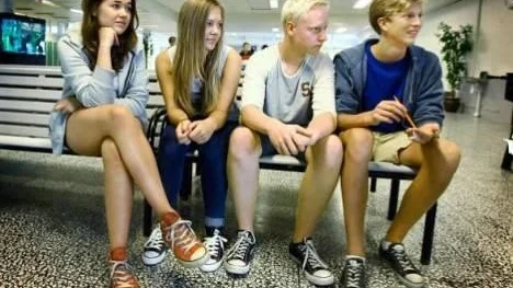Niondeklassare på Valsätraskolan
Sonja Fölster, Lise Flarup, Mats Richardsson och Linus Åbrink.