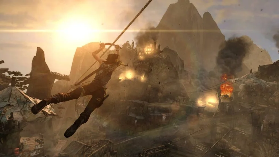 Tomb Raider bjuder på hisnande scener och vackra vyer.