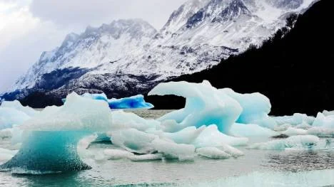 Lake Grey  i Torres del Paine nationalpark.