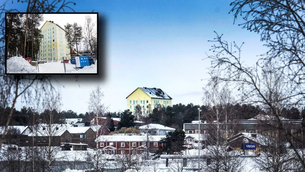 Så här såg det ut i mars och nu står Lulebos 60 nya lägenheter klara på Kallkällan.