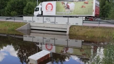 Översvämmad tunnel i Tierp.