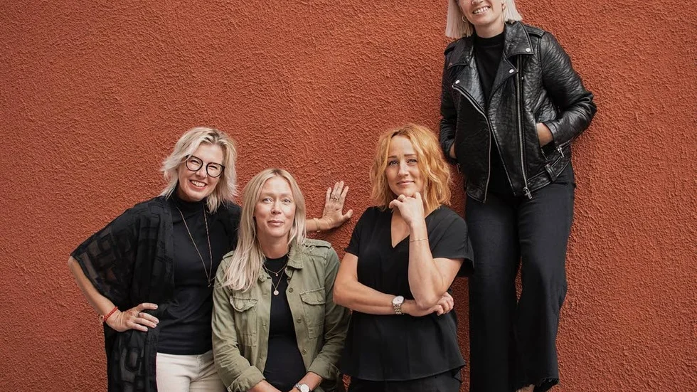 Sigmar metodbyrås uppställning när hösten drar igång. Från vänster: Annhelen Rönnberg, Marina Eriksson, Hanna Weinmar och Signe Lindgren